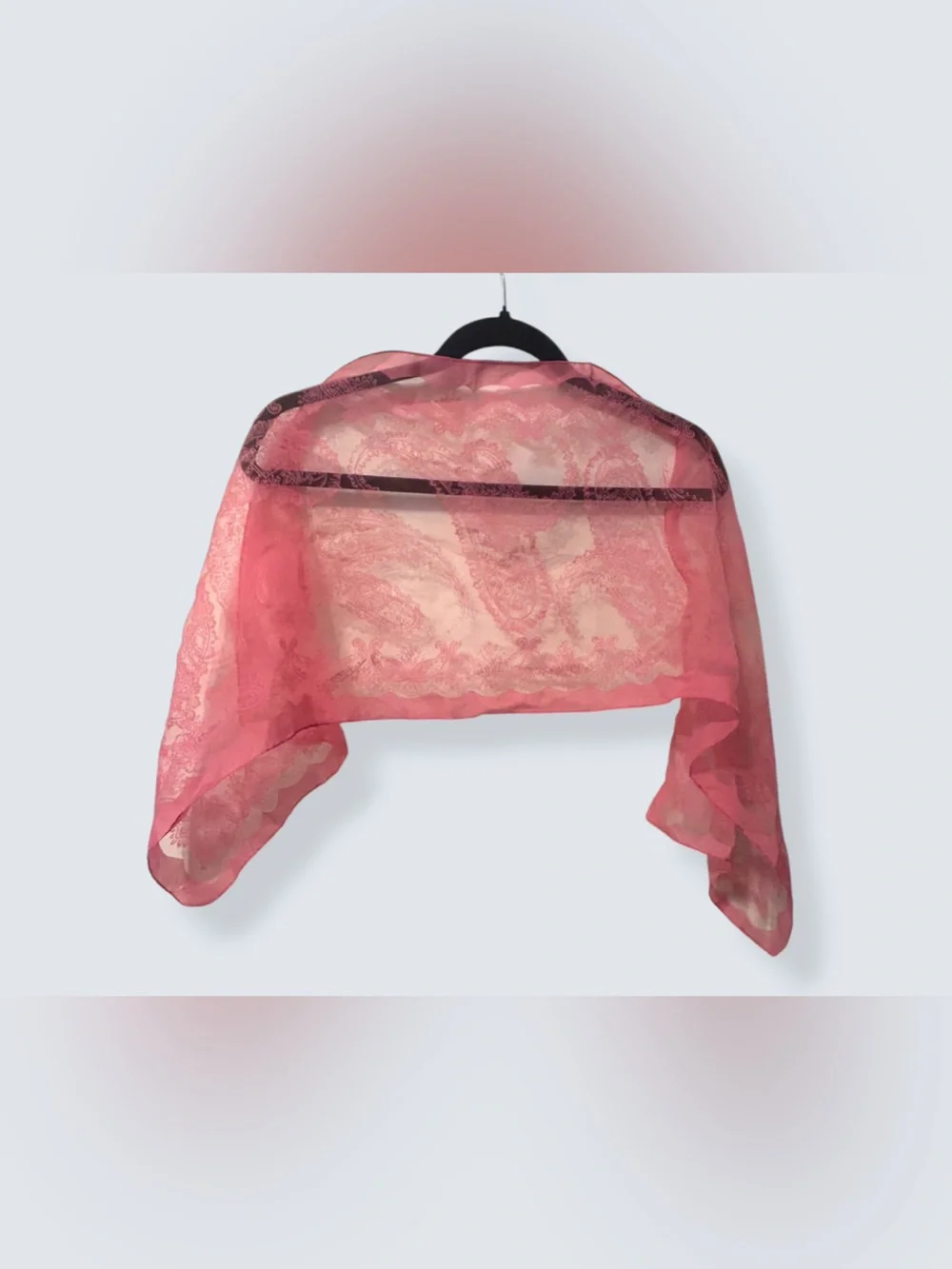 Lightweight Pink Paisley Sheer Scarf